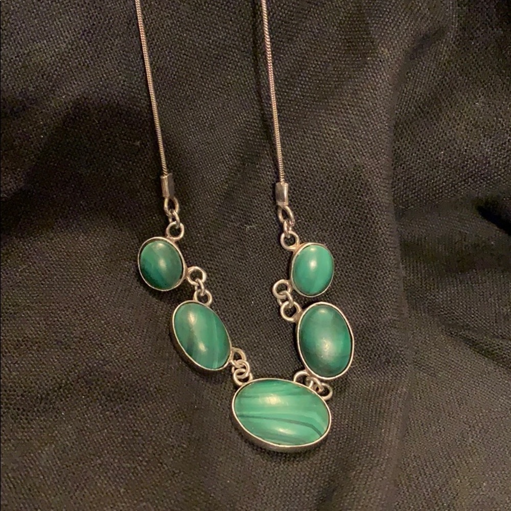 Vintage malachite necklace 925